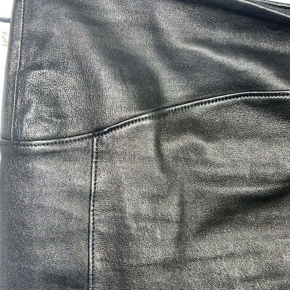 GBTSO Revolve Skirt Womens Sz 0 lambskin Genuine leather Lycra Mini Pencil Black - Picture 5 of 8